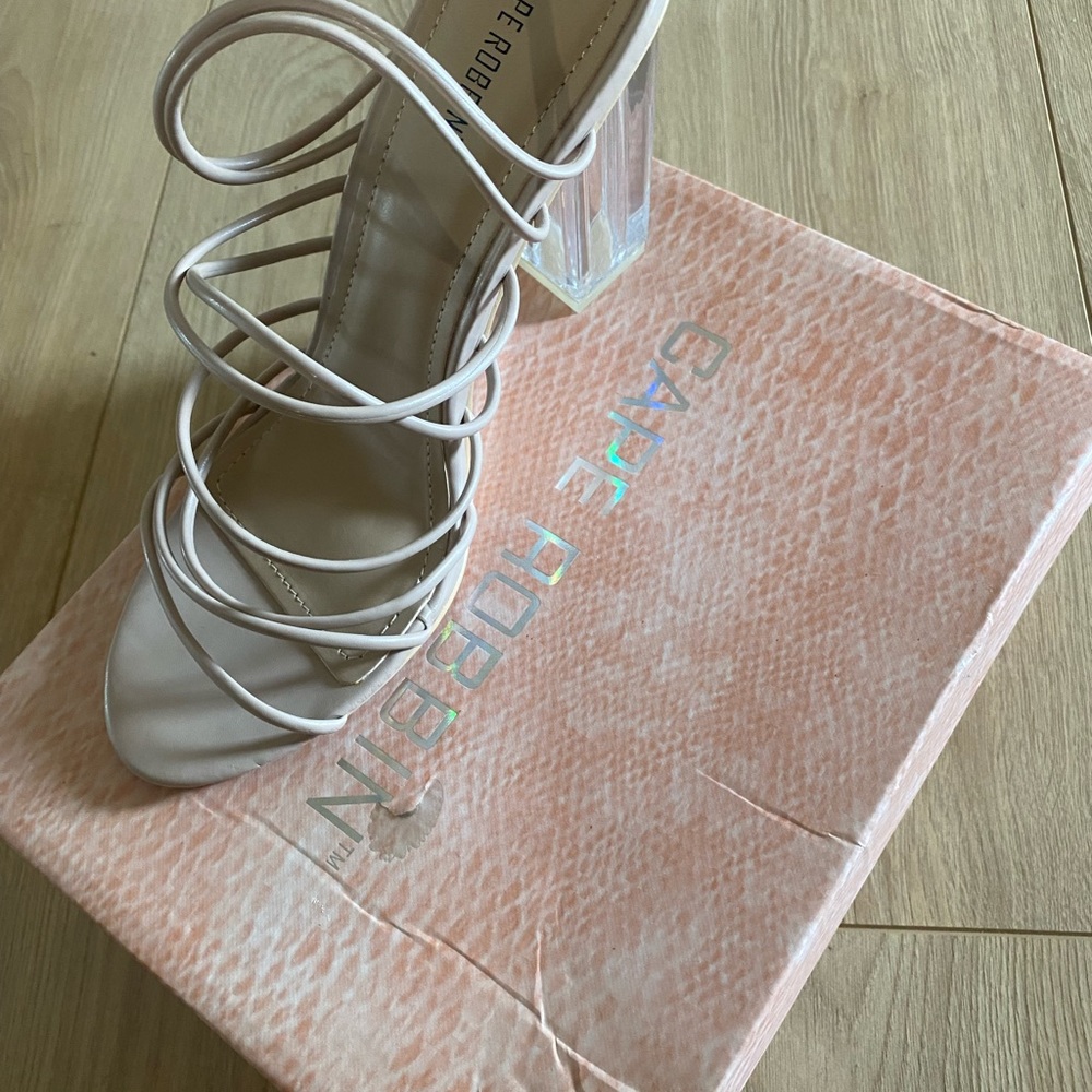 Cape Robbin Cream Strappy Heels